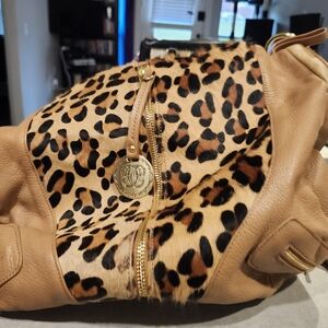 Vintage Orig SHARIF 1827 Rare Large Bag Leopard Print Fur